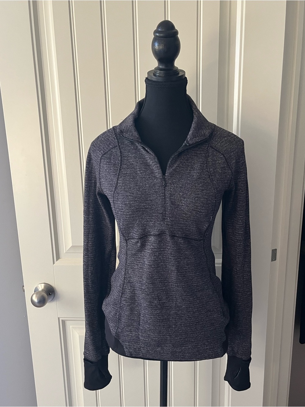 🖤 VINTAGE ✨Lululemon Runderful 1/2 Zip Pullover – Heathered Black/Grey – Size 6